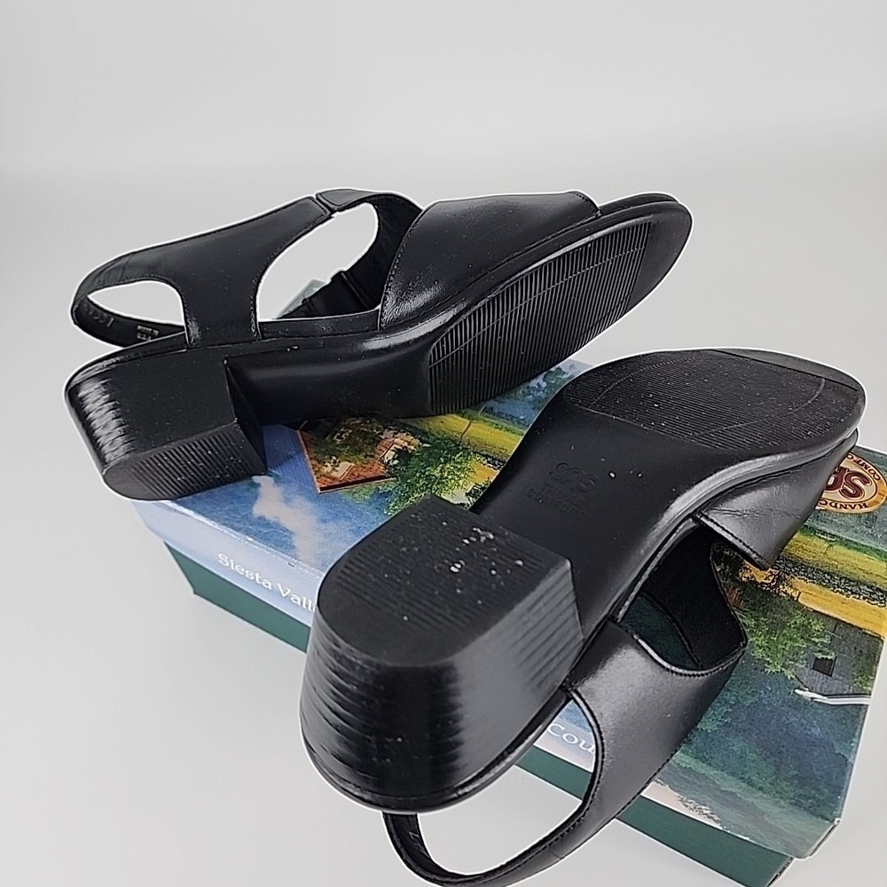 SAS Women's Size 10M Black Leather Tripad Comfort Suntimer Sandal Shoes‎ W/ Box - Picture 6 of 9